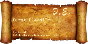 Durst Elemér névjegykártya