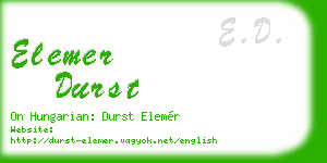 elemer durst business card